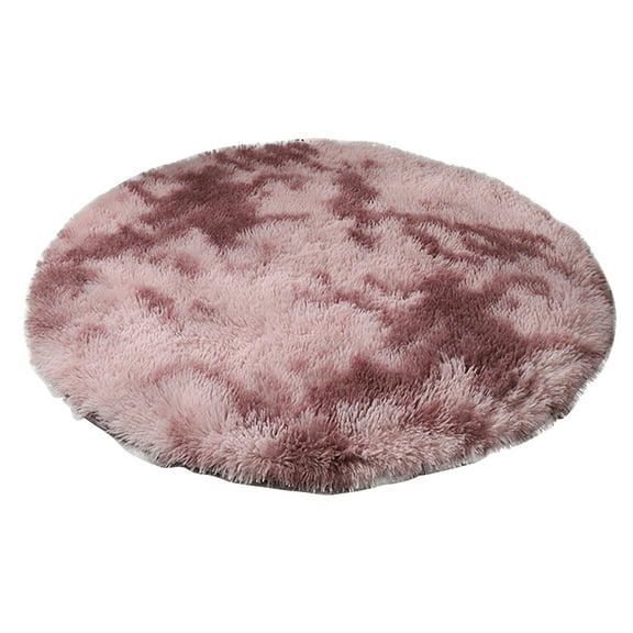 Fnochy Rose Gold Round Rug for Girls Bedroom,Fluffy Circle Rug for Kids Room,Furry Carpet for Teen ,Shaggy Circular Rug for Nursery Room,Fuzzy Plush Rug for Dorm,Cute Room Decor for Baby