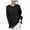 Black, variant on TFEOQRY Pullover Sweater for Women Solid Color Rib Knitwear Long Sleeved Round Neck Sweater Top White