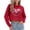 A50 Red, variant on Xdegoge Heart Long Sleeve Sweatshirts for Women Cropped Hoodie with Sequin Heart Print Valentine's Day Sweatshirt