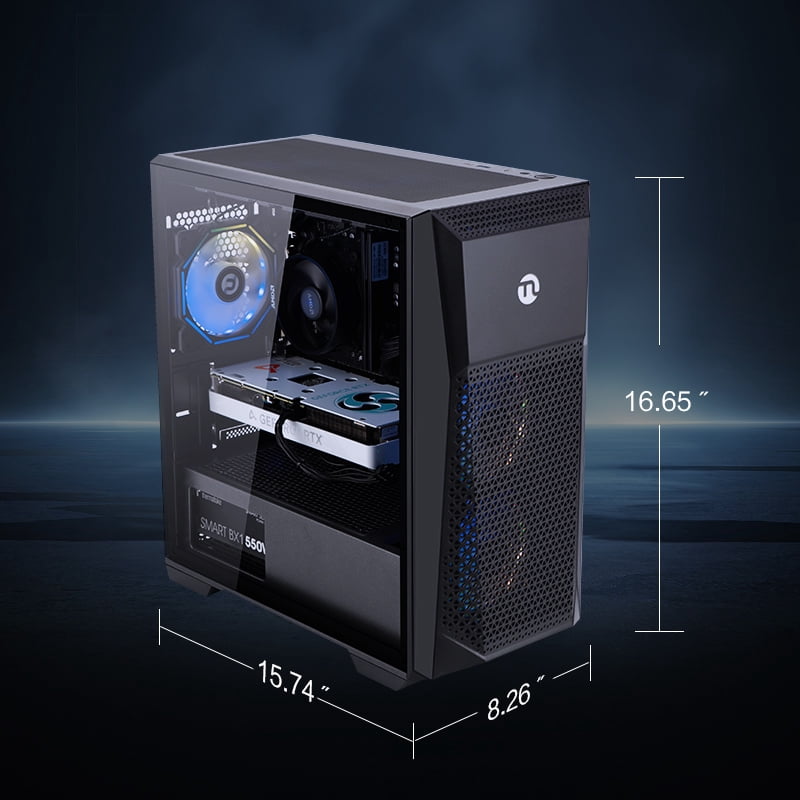 Ningmei Gaming PC Desktop, AMD Ryzen 5 5500, RX 6600, 16GB DDR4, 1TB SSD, Wifi, Win11