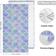 thumbnail image 2 of Rainbow Scales of Mermaid Hand Towels 2 PCS, Watercolor Kitchen Towel Ultra Soft and Highly Absorbent,Decorative Fingertip Face Towel for Bathroom Hotel, 28.3"x14.4", 2 of 5