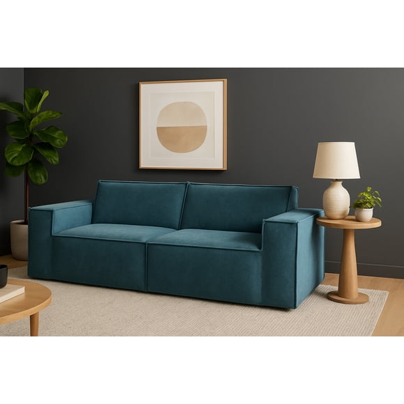 Sofá Modular con Chaise y Espuma de Alta Densidad Tapizado Suave para Sala