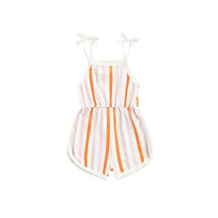 

Binpure Baby Girl s Romper Flower/Stripe Pattern Sleeveless Sling Playsuit