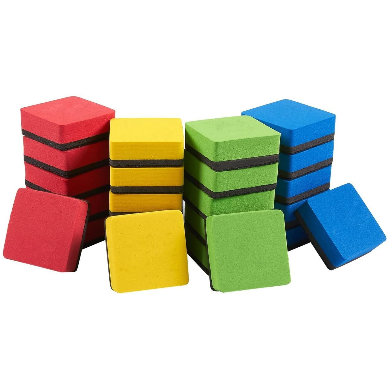24 Pack Mini Whiteboard Erasers for Dry Erase Markers, Small White Board Eraser for Kids School Classroom, 1.9 x 0.7 in