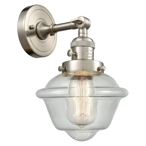 Innovations 203SW-SN-G534-LED Small Oxford 1 Light Sconce part of the Franklin Restoration Collection, Brushed Satin Nickel