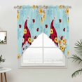 thumbnail image 2 of Swag Valance Curtains for Windows, Aqua Gnomes Daisy Light Filtering Kitchen Curtains with Rod Pocket, Pastoral Country Garden Floral Window Treatment Valances for Living Room, 36x45 - 2 PCS, 2 of 9
