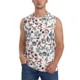 thumbnail image 3 of Uemuo Christmas Elements Pattern Men's Sleeveless T-Shirt,Muscle Athletic Tank Top, Moisture-wicking Quick-dry Breathable Classic Tee Top for Gym Run Outdoor Sports-3X-Large, 3 of 8