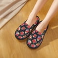 thumbnail image 5 of KLL Red Rose Flower Slippers for Women Men House Slip on Indoor Outdoor Bedroom Furry Fleece Lined Ladies Comfy Anti-Skid Rubber Hard Sole-Medium, 5 of 8