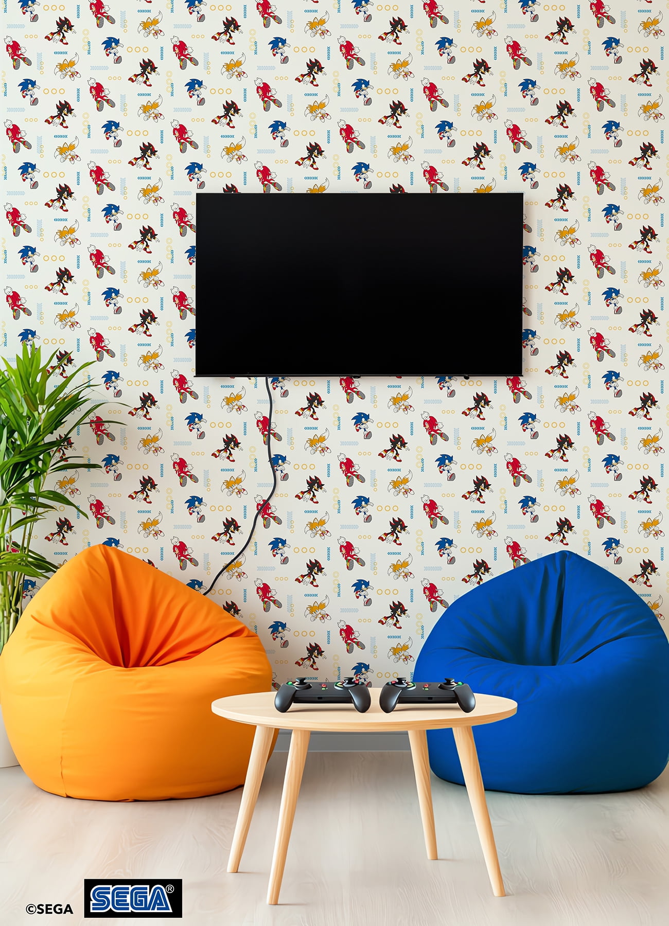 RoomMates Sonic The Hedgehog Let’s Roll Peel and Stick Wallpaper