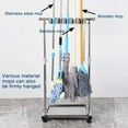 movable mop broom holder put wet mops floor standing cleaning tool rack
