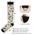 thumbnail image 3 of FORMRS Womens Knee High Socks Casual Long Thick Travel Daily Wear, 2 Pairs, Beige Leaves Plaid, 3 of 6