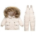 thumbnail image 2 of guisaled Baby Snow Suits for Girl Warm Hooded Toddler Winter Coat and Snow Bibs Pants 2 Piece Ski Suit Snowsuit 1-3 Years, 2 of 6