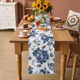 thumbnail image 4 of Table Runners 120 Inches Long Dress Scarves, Navy Flowers Farmhouse Coffee/Dining/Kitchen Table Decor Table Runner for Living Room, Country Plants Pastoral Botanical Vintage 13x120 Inch, 4 of 9