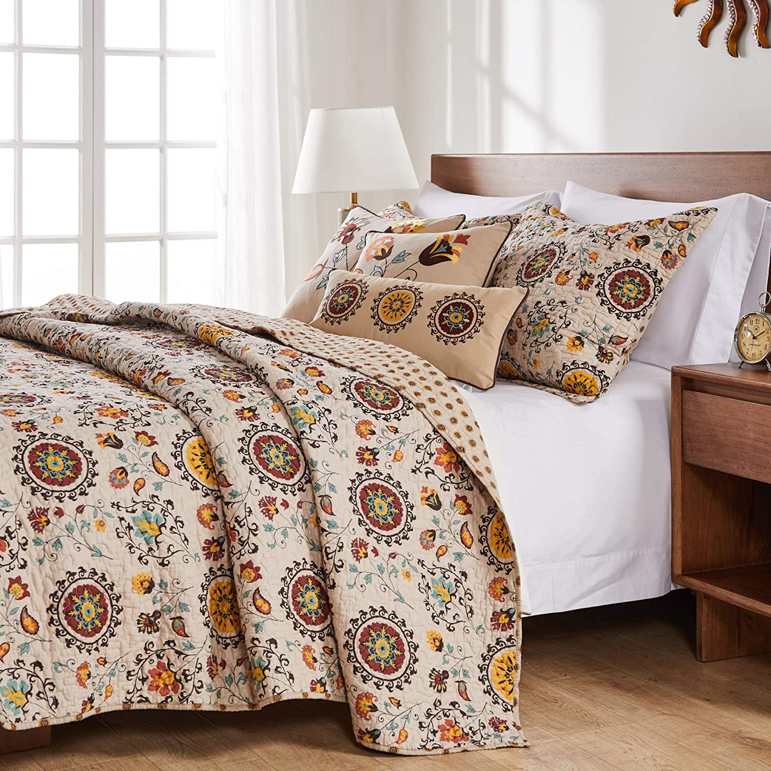Global Trends Alta Reversible 100% Cotton Quilt Set, 3-Piece King/Cal King