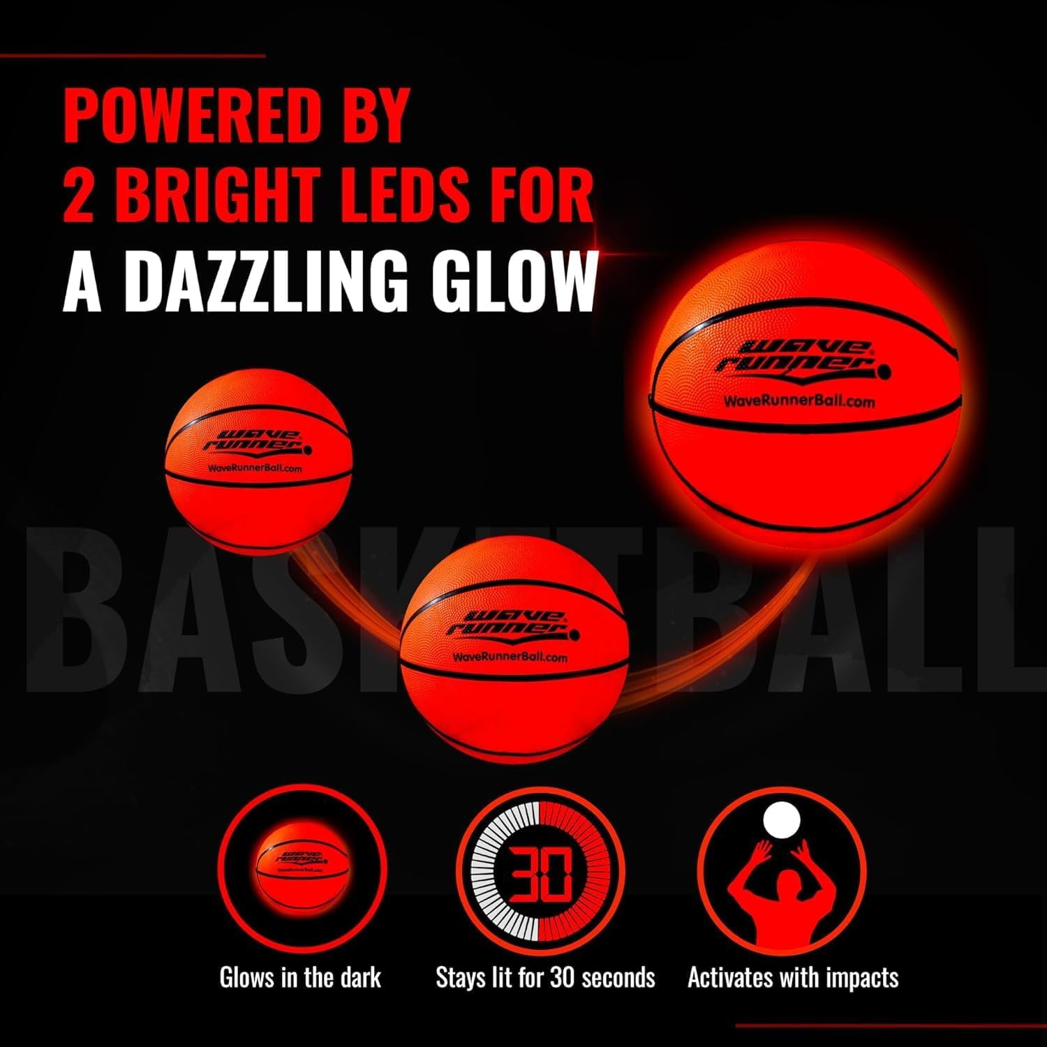 Light Up LED Basketball, Glow in the Dark with Pump and Batteries Included, Cool Sports Gift for Boys Ages 8-15