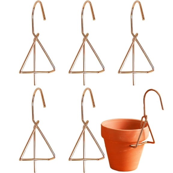 6 Pcs Terracotta Pots Hangers, Flower Pot Hanger Hook, Plant Hangers, Metal Plant Wall Hanger for Indoor and Outdoor Garden Plants