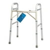 Carex Aluminium Dual-Button Folding Walker Extra-Wide, Height Adjustable, 300 lb Capacity, 6.5 lbs