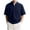 Navy, variant on Awdenio Mens T-shirt Fashion Casual Solid Color Zipper Short Sleeve Turndown Collar Blouse Summer Fashion Outdoor Sports