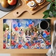 thumbnail image 2 of Independence Day Dog Cat Placemats Set of 1, Red Blue American Flag Firework Balloon Flower Non-Slip Place Mats Washable Table Mats for Kitchen Dining Table Decorations Indoor/Outdoor, 2 of 9