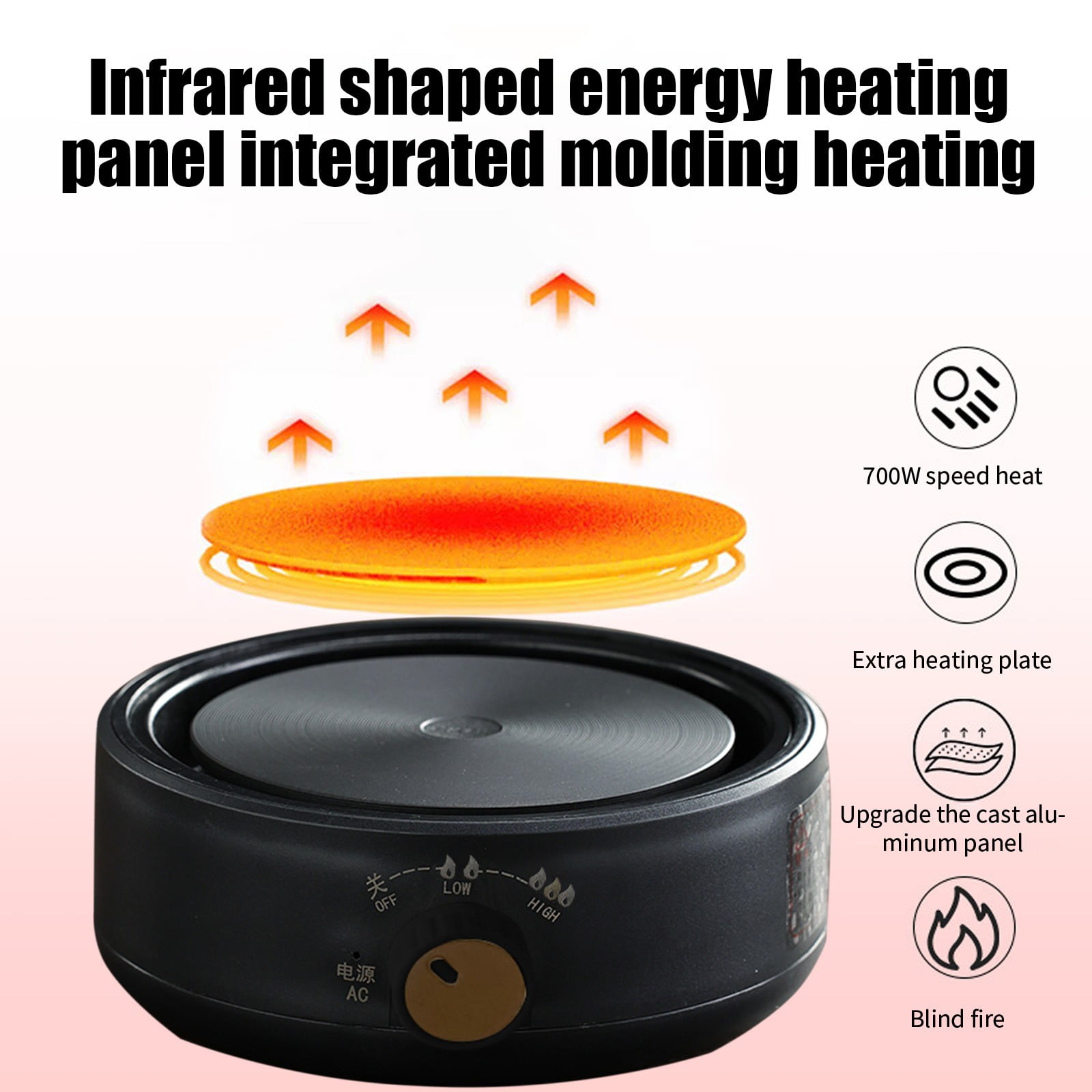 Gumesh Mini Stove Portable Stove Kitchen Cooktop Electric Heater,Three-stage Knob Explosion-proof Panel,Perfect Size for Moka Pot