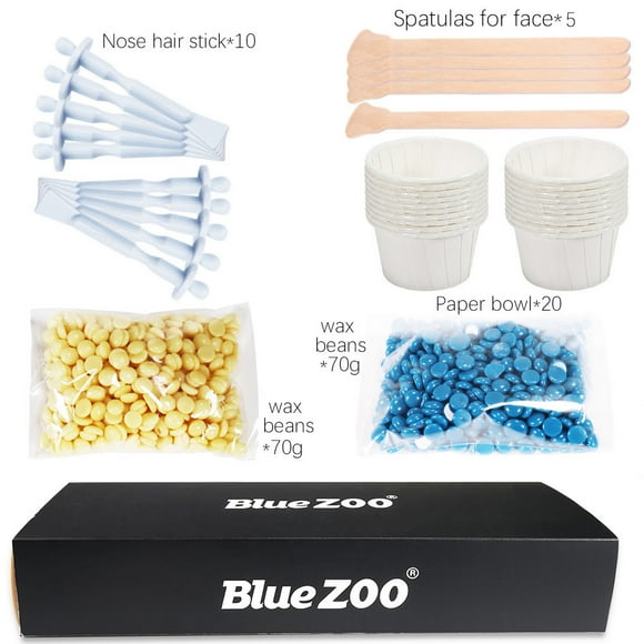 Blue ZOO No Wax Paper Quick Soild Wax Beans Face Nose Portable Hair Remove Suit