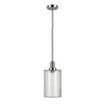 thumbnail image 3 of Evelyn&Zoe 7" Polished Nickel Metal/Glass Pendant, 3 of 6