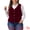 Burgundy, variant on Women's Plus Size Velvet Sleeveless Button Down V Neck Vest 3X Black