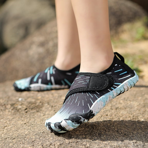 ZHOGXU Toddlers Kids Girls Boys Sneakers Non Slip Soft Sole Comfortable Breathable Beach Shoes For Outdoor Indoor Sports Activities,Black,29