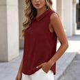 thumbnail image 4 of Womens Tank Tops Waffleknit Collared Sleeveless Camisole Top for Women Hollow Out Back Dressy Casual Tanks, 4 of 7