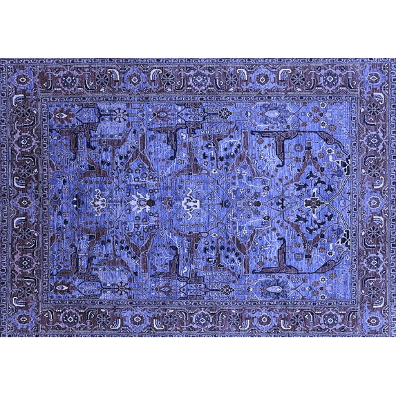 Ahgly Company Indoor Rectangle Oriental Blue Traditional Area Rugs, 2' x 3'