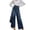 #02-BU3, variant on Women's High-Waisted Asymmetrical Wrap Denim Wide-Leg Pants - Button Flared Jeans for Casual & Office Wear