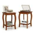 thumbnail image 2 of Barara King Dining Table,Side Table,Nightstand,15 Inch 2-Tier Square End Table with Storage Shelf Set of 2-Walnut, 2 of 6