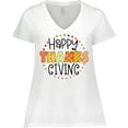 thumbnail image 3 of Inktastic Happy Thanksgiving Fun Autumn Patterns Women's Plus Size V-Neck T-Shirt, 3 of 5