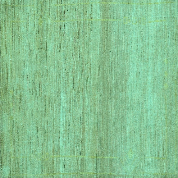 Ahgly Company Indoor Square Abstract Turquoise Blue Modern Area Rugs, 8' Square