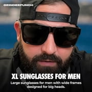 Grinderpunch XL Polarized Men's Oversized Sunglasses Big Heads Wide Face Large Head Fit Sports Driving Fishing Extra Wide Sunglasses