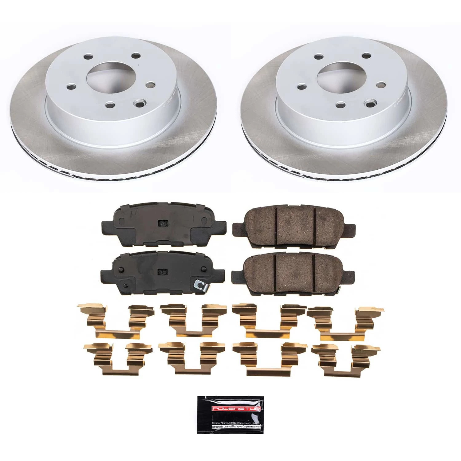 PowerStop Rear Semi-Coated Rotor and Low-Dust Ceramic Brake Pad Kit SC7881