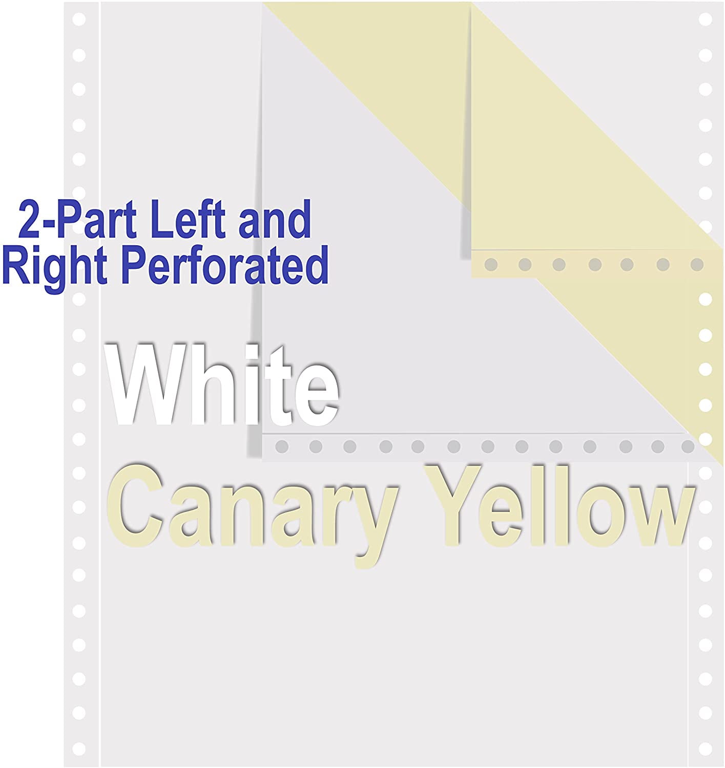 Alliance Continuous Carbonless Computer Paper, 9-1/2x11" Blank L&R Perf., 2 Pt White/Canary, 15lb, 1700/Ctn