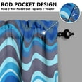 thumbnail image 4 of Blue Waves Kitchen Window Curtains Farmhouse Country Summer Short Tier Curtain for Washable Kitchen Living Room Decor Rod Pocket Window Drapes 2 Panels 27.5x36 Inch, 4 of 5