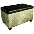 thumbnail image 1 of ORE International 29" Long Wood and Leather Storage Bench in Black, 1 of 2