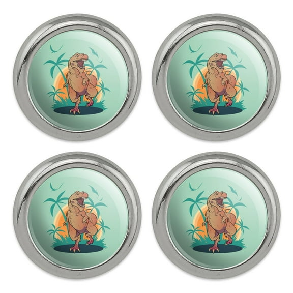 Dinosaur Tyrannosaurus Rex Running Metal Craft Sewing Novelty Buttons - Set of 4