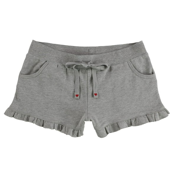 P.J. Salvage Womens Ruffle Leg Pajama Shorts, Grey, Medium