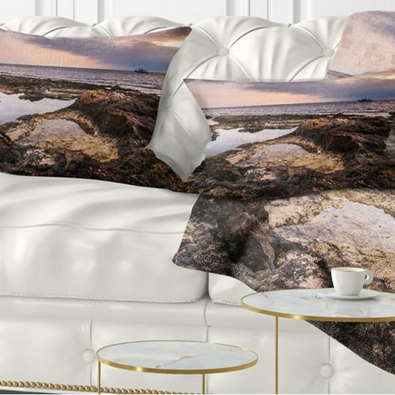 Designart 12" x 20" Multi-color Polyester Throw Pillow