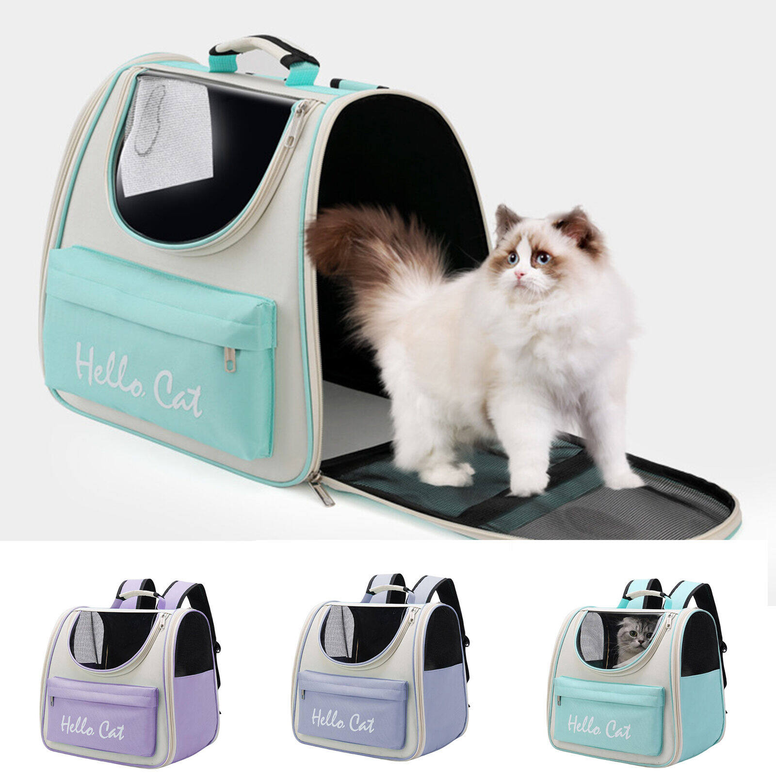 1 Pcs Pet Cat Carrier Bag Portable Breathable Large-capacity Backpack Outdoor Travel TransparentDouble Shoulder Bag Pet Supplies