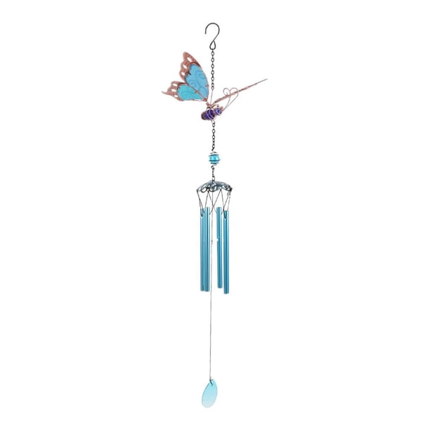 Campanas de viento luminosas Campana de viento en forma de mariposa al aire libre linda Regalo de cumpleaños para el hogar Tubo de aluminio azul Zulema Campanas de viento