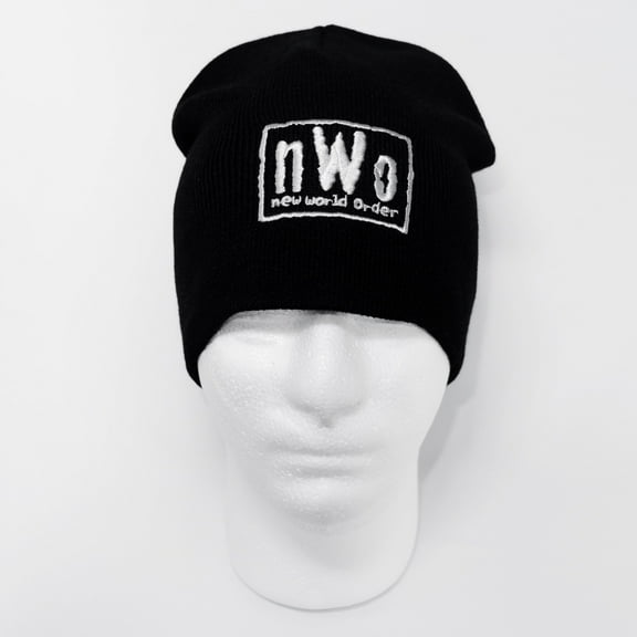 nWo New World Order White Logo WCW Beanie Cap Hat NEW