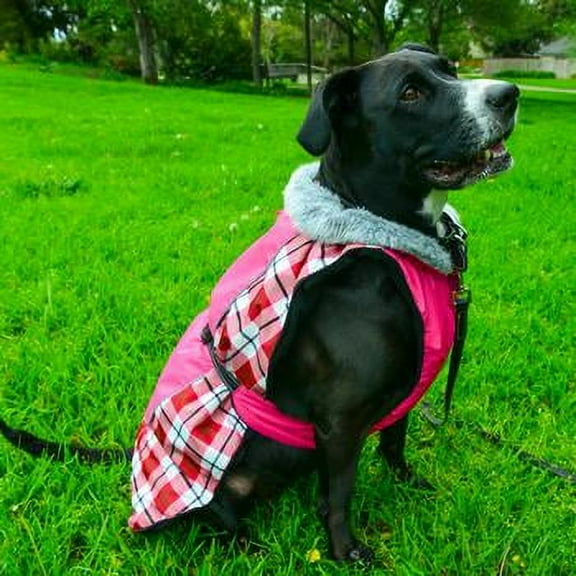 Alpine All Weather Dog Coat - Raspberry Plaid X-Small