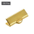 thumbnail image 3 of Uxcell Ribbon Crimp Clamp Ends, 22mm Bookmark Pinch Cord End Clasps for DIY Gold Tone 100Pack, 3 of 6
