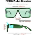 thumbnail image 6 of FEISEDY One Piece Square Sunglasses Women Men Metal Buckle Design B2540, 6 of 14