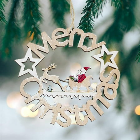 

TALKVE Simple lightweight and wear resistant Merry Christmas Sign Wooden Hanging Xmas Festive Sign Pendant Christmas Tree Hanging Ornament For Wreaths Home Decor