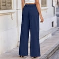 thumbnail image 7 of Dwellite Women's Wide Leg Cotton Linen Pants High Waist Straight Leg Dress Pants 2026 Casual Business Trousers with Pockets Navy XL, 7 of 7